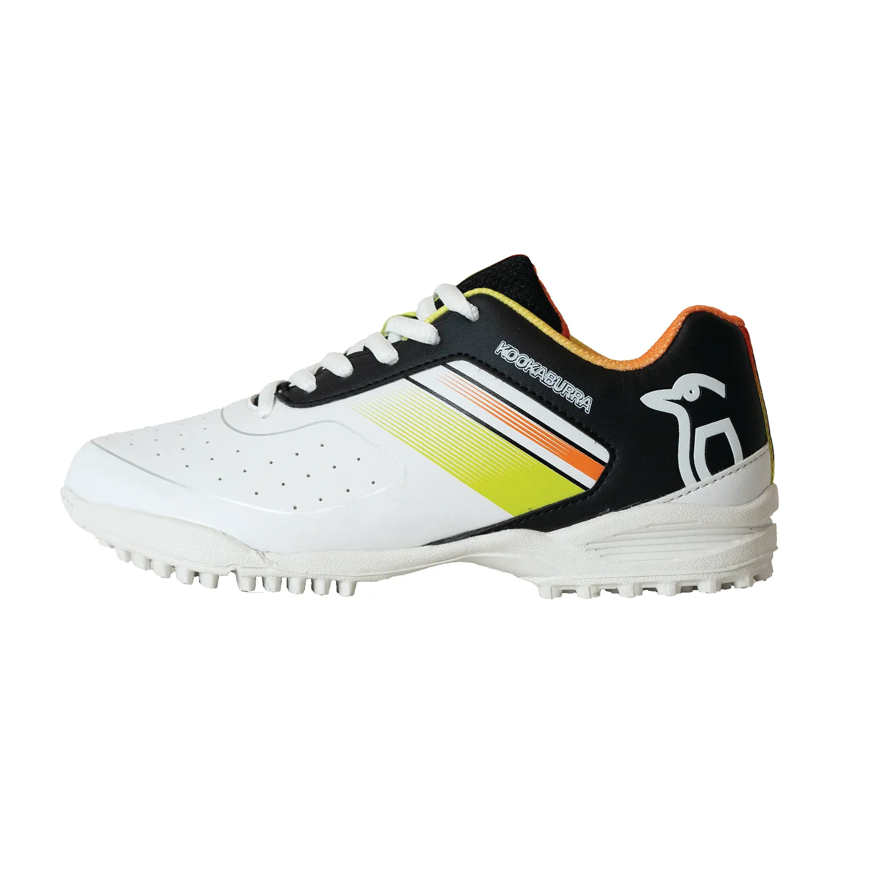 Kookaburra Pro 5.0 Rubber Cricket Shoes - White/Neon/Orange