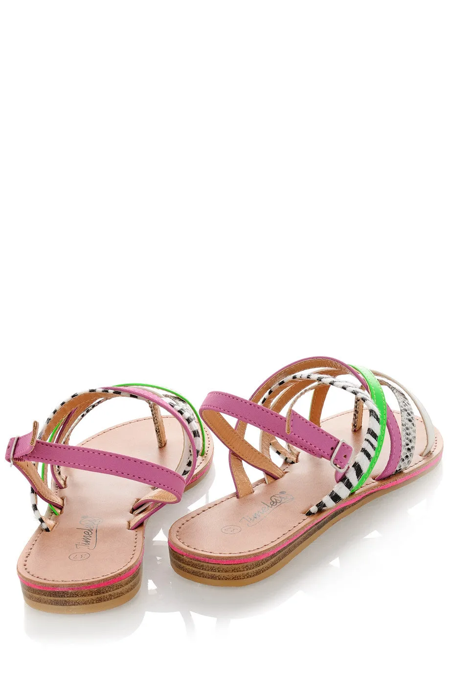 KRISTA Fuchsia Animal Print Sandals