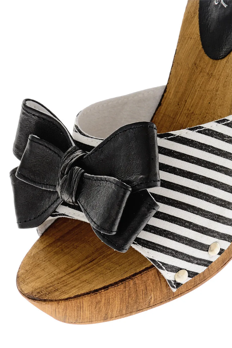 LICIA Black Striped Clogs