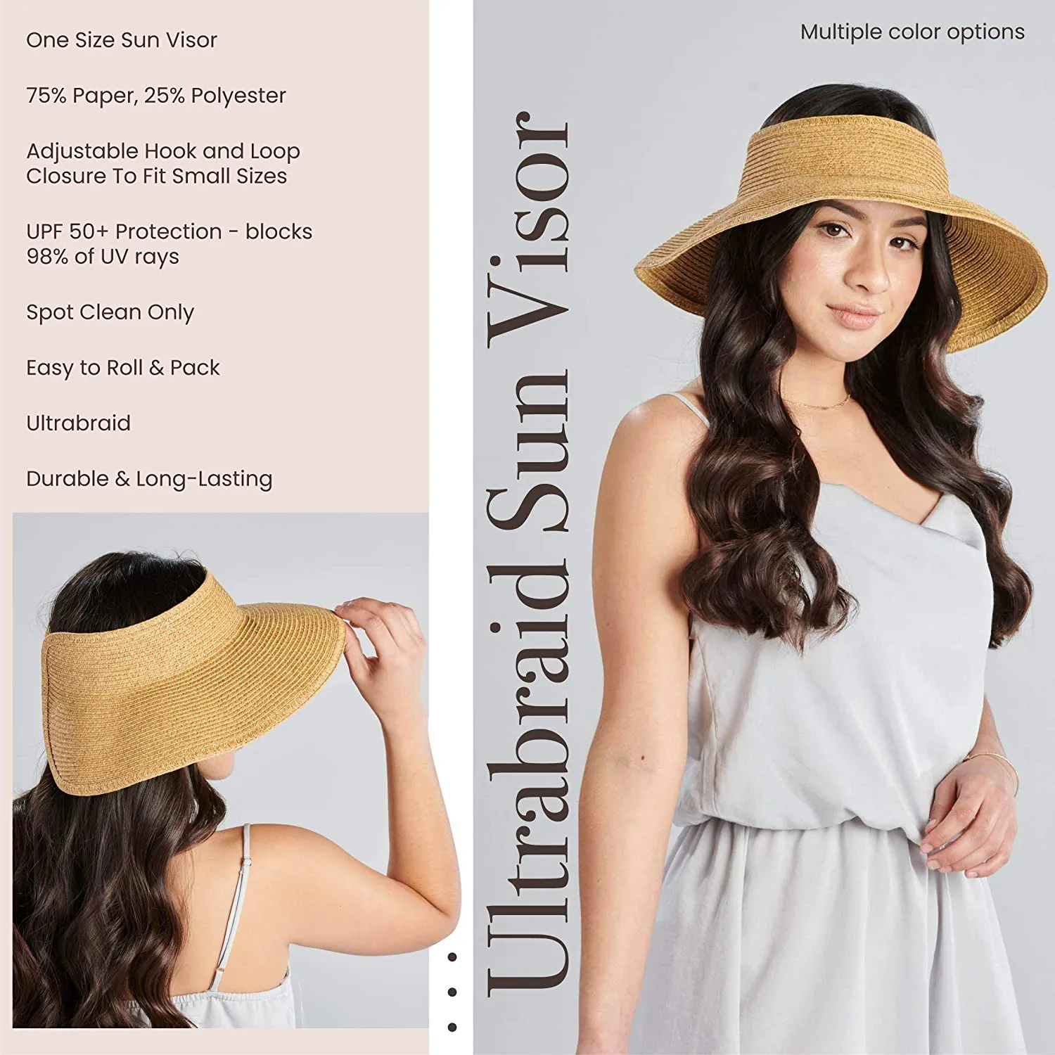 Livingston | Wide Brim Sun Hats For Women Straw Foldable Roll Up Sun Hats