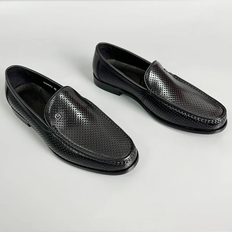 LuxeLeather Breathable Slip-On Loafers