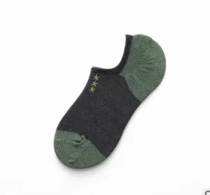 Men's cotton socks low cut embroidery socks