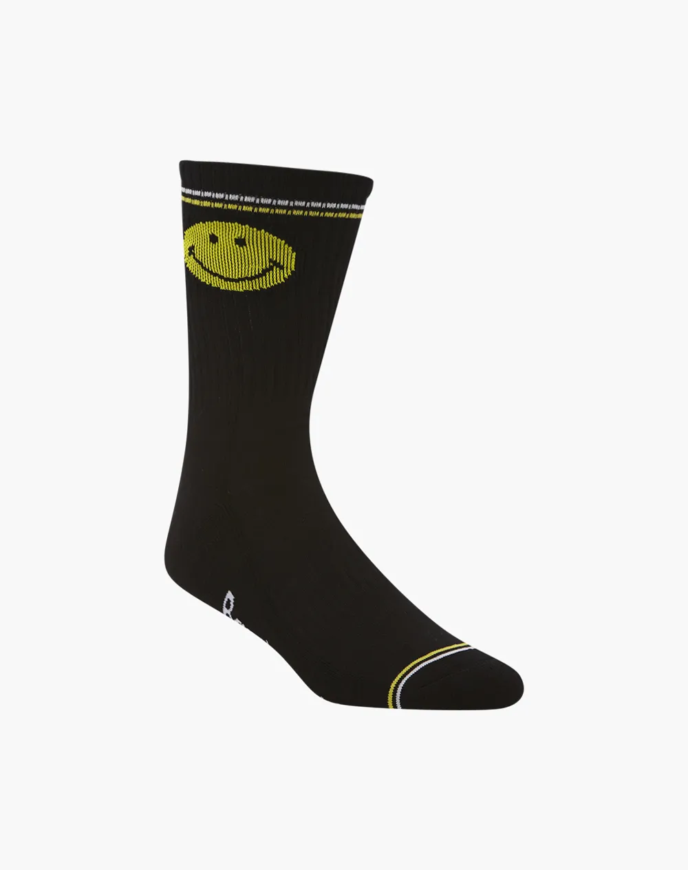 MENS SMILEY SPORTS CREW BAMBOO SOCK - BLACK