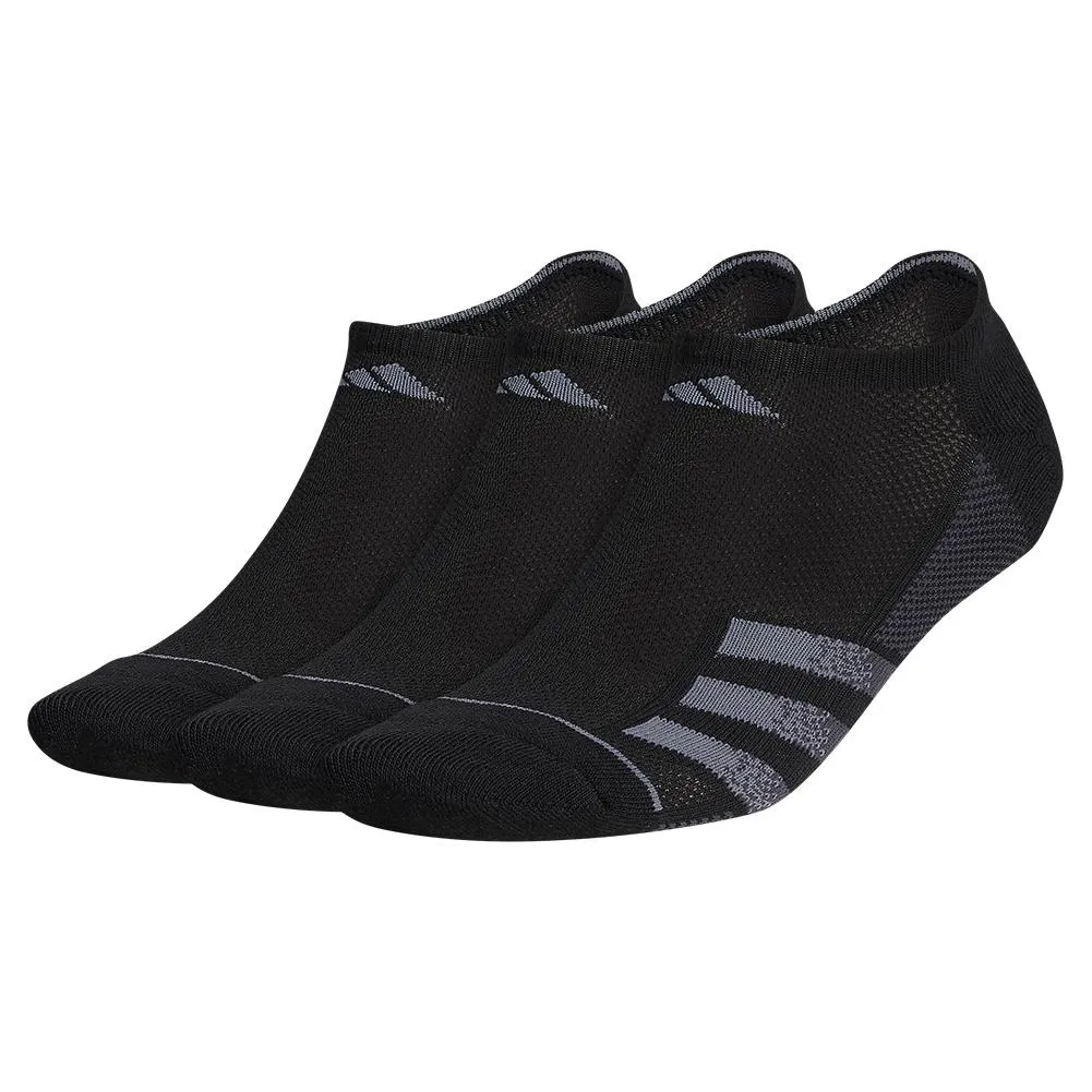 Men`s Superlite Stripe 3 No Show Socks 3-Pack Black and Night Grey