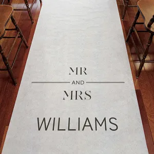 Mr and Mrs Personalized Wedding Aisle Runner