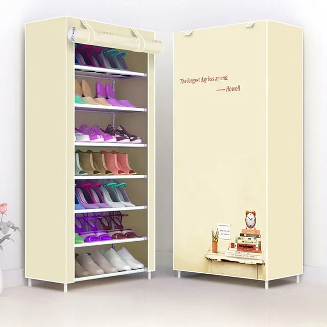 Multi Layers Shoe Rack Nonwoven Fabric Home Shoes Storage Organizer Easy to Install Shoe Cabinet Stand Holders Space Saver