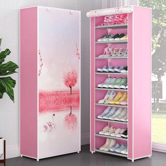 Multi Layers Shoe Rack Nonwoven Fabric Home Shoes Storage Organizer Easy to Install Shoe Cabinet Stand Holders Space Saver