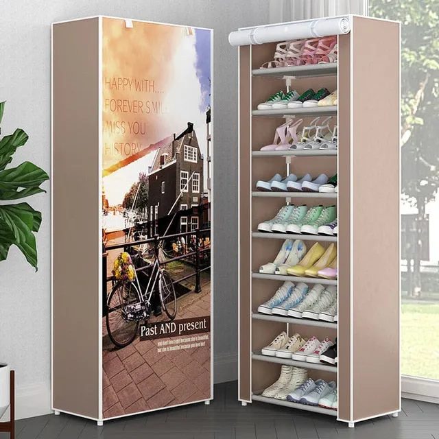 Multi Layers Shoe Rack Nonwoven Fabric Home Shoes Storage Organizer Easy to Install Shoe Cabinet Stand Holders Space Saver