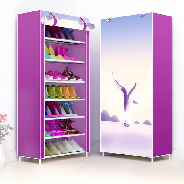 Multi Layers Shoe Rack Nonwoven Fabric Home Shoes Storage Organizer Easy to Install Shoe Cabinet Stand Holders Space Saver