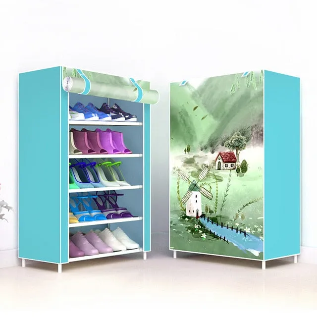 Multi Layers Shoe Rack Nonwoven Fabric Home Shoes Storage Organizer Easy to Install Shoe Cabinet Stand Holders Space Saver