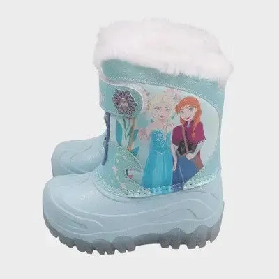 New - Frozen Toddler Hook-And-Loop Ankle Themed Boots 2.5" Wedge Heel Adjustable Strap