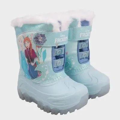 New - Frozen Toddler Hook-And-Loop Ankle Themed Boots 2.5" Wedge Heel Adjustable Strap