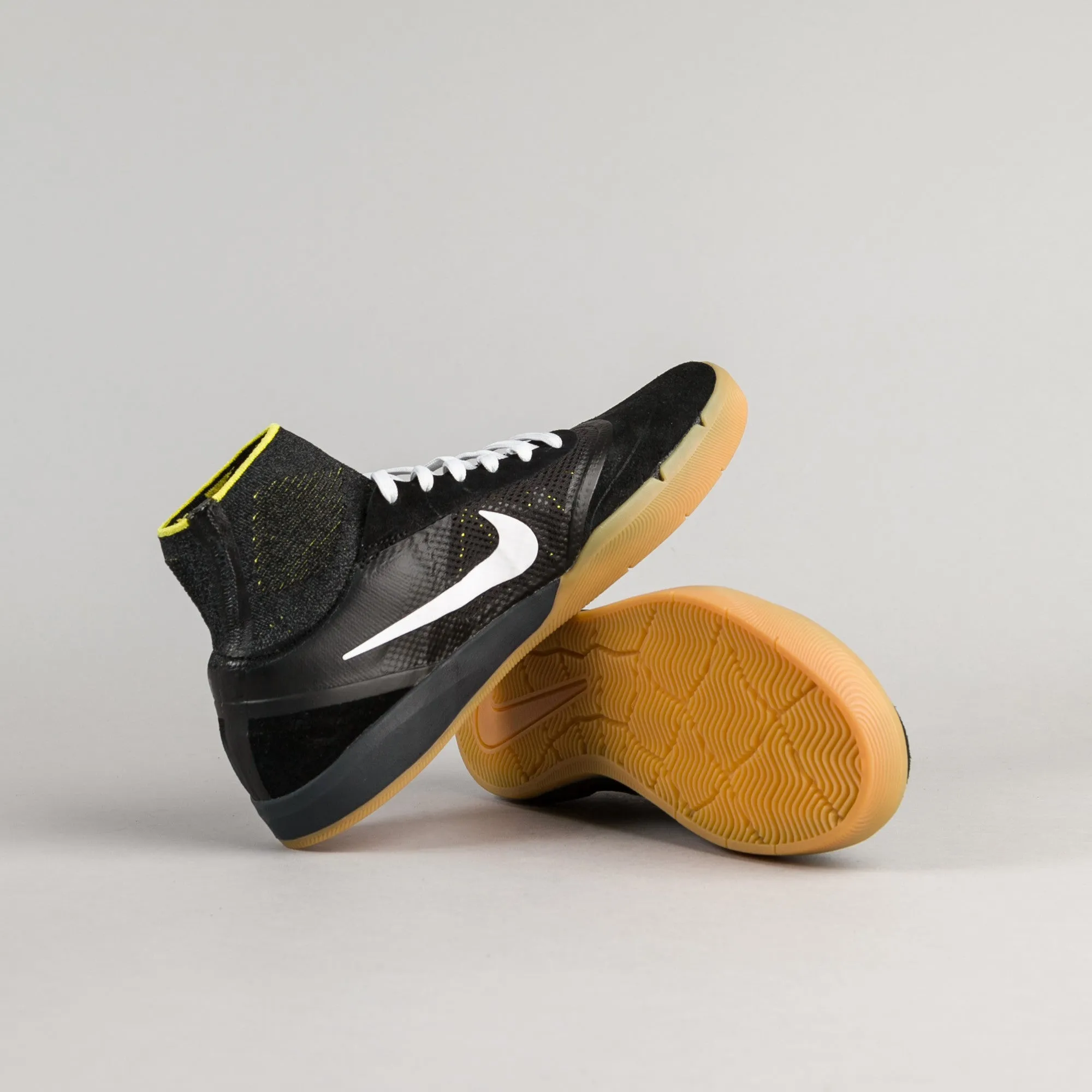 Nike SB Koston 3 Hyperfeel Shoes - Black / White - Yellow Strike