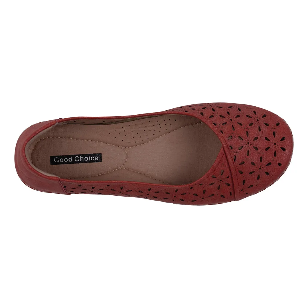 Nysha Red Laser Cut Flats