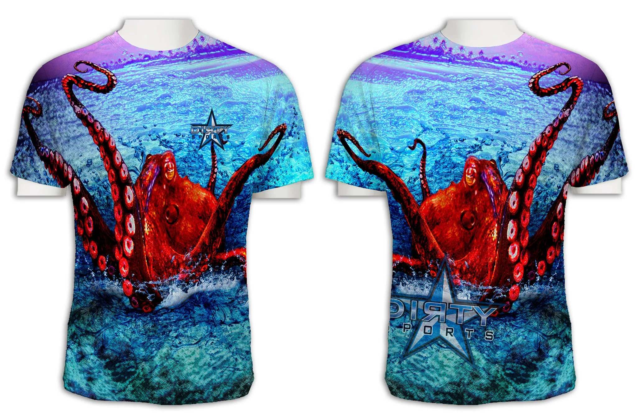 Octopus Undertow FULL - Short Sleeve Polyester Shirt