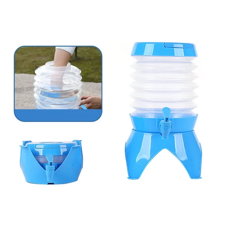 Outdoor Camping Portable Car Retractable Folding Bucket With Faucet, Capacity: 7.5L