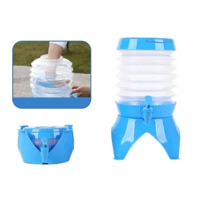 Outdoor Camping Portable Car Retractable Folding Bucket With Faucet, Capacity: 7.5L