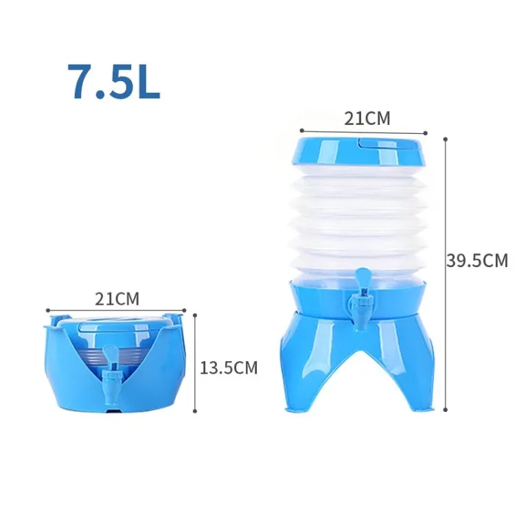 Outdoor Camping Portable Car Retractable Folding Bucket With Faucet, Capacity: 7.5L