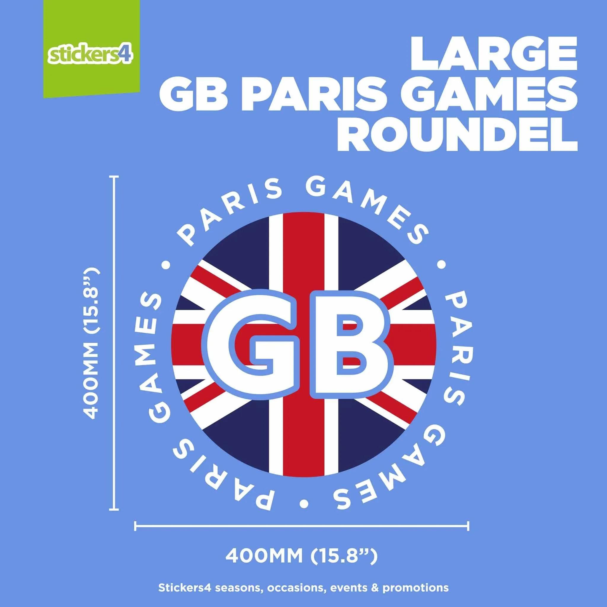 Paris Game GB Flag Roundel Window Sticker