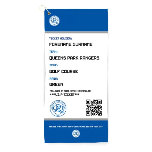 Personalised Queens Park Rangers FC Ticket Golf Towel