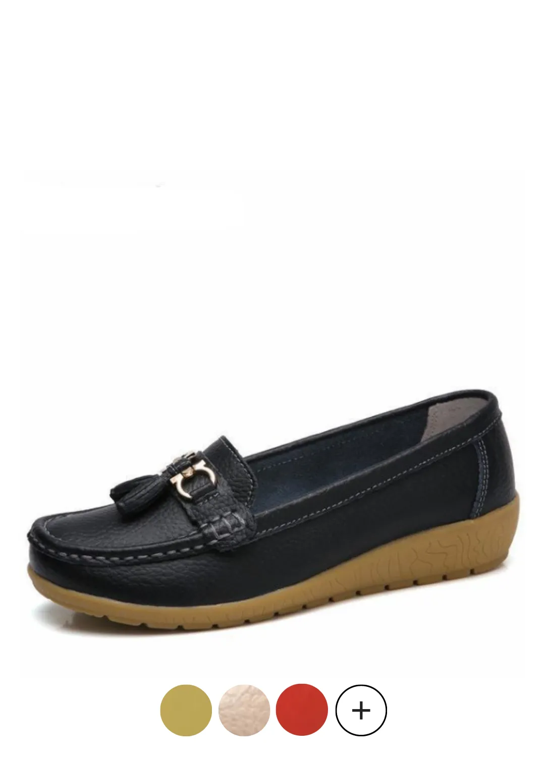 Pola Women's Loafer-Slip On Black Shoes