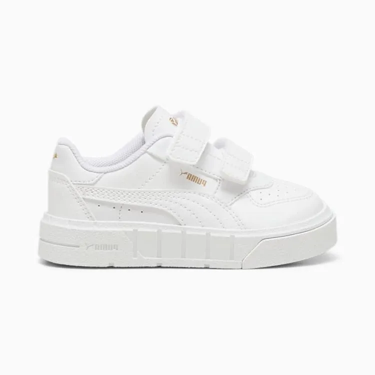 PUMA KID'S CALI COURT LEATHER WHITE/GOLD SNEAKER SHOES