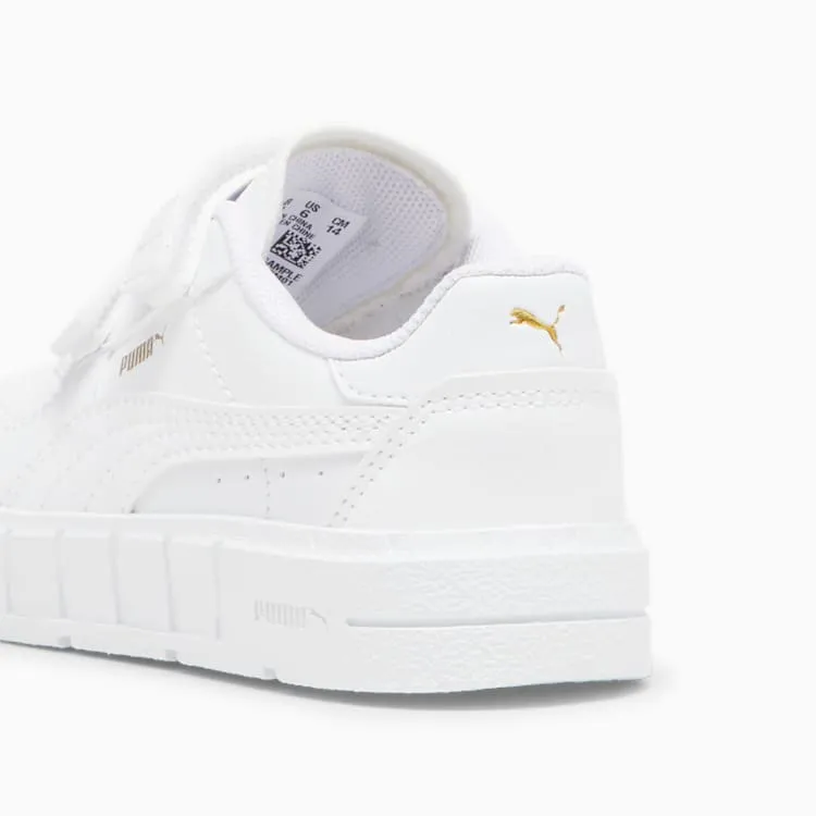 PUMA KID'S CALI COURT LEATHER WHITE/GOLD SNEAKER SHOES