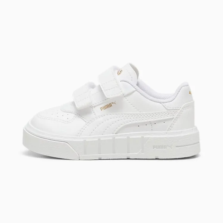 PUMA KID'S CALI COURT LEATHER WHITE/GOLD SNEAKER SHOES