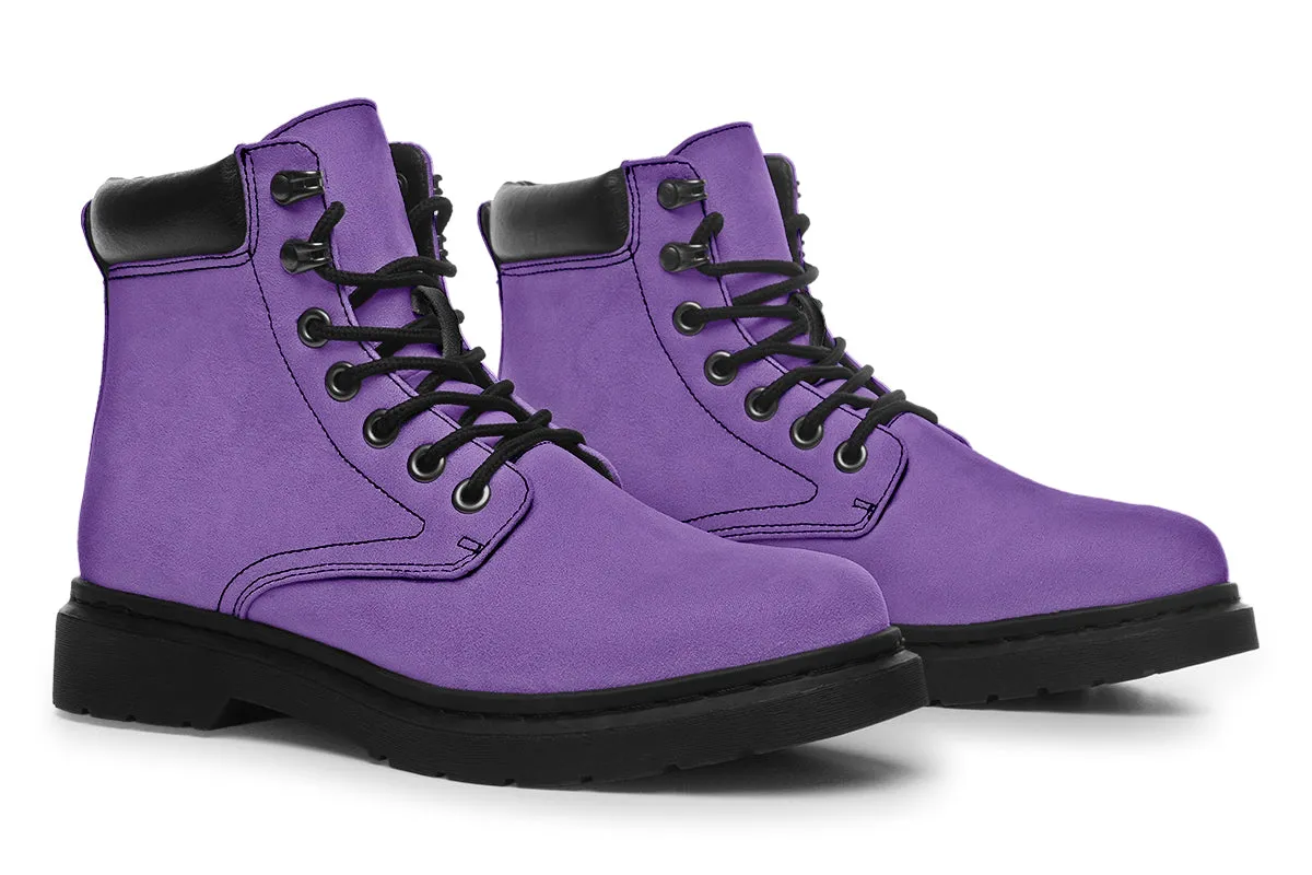 Retro Violet Classic Boots - High Quality Micro-Suede Weatherproof Vegan Shoes with Stitched on Soles