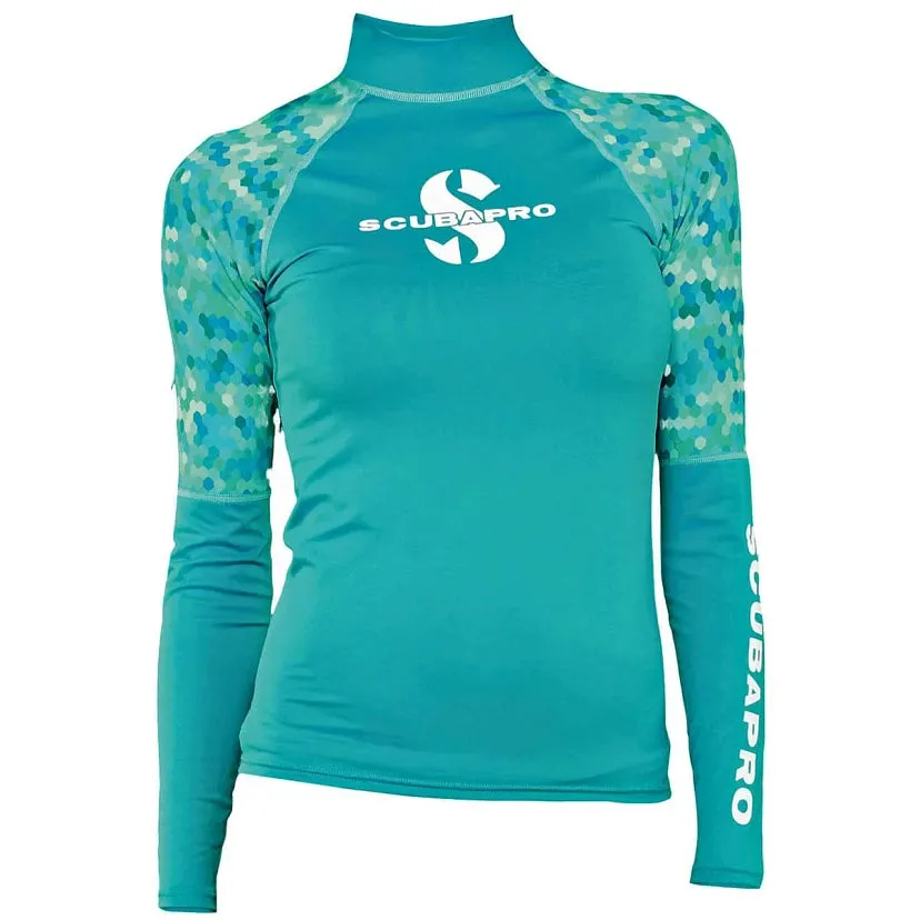 ScubaPro Caribbean Rash Guard Womens, Long Sleeve (UPF50)- Teal