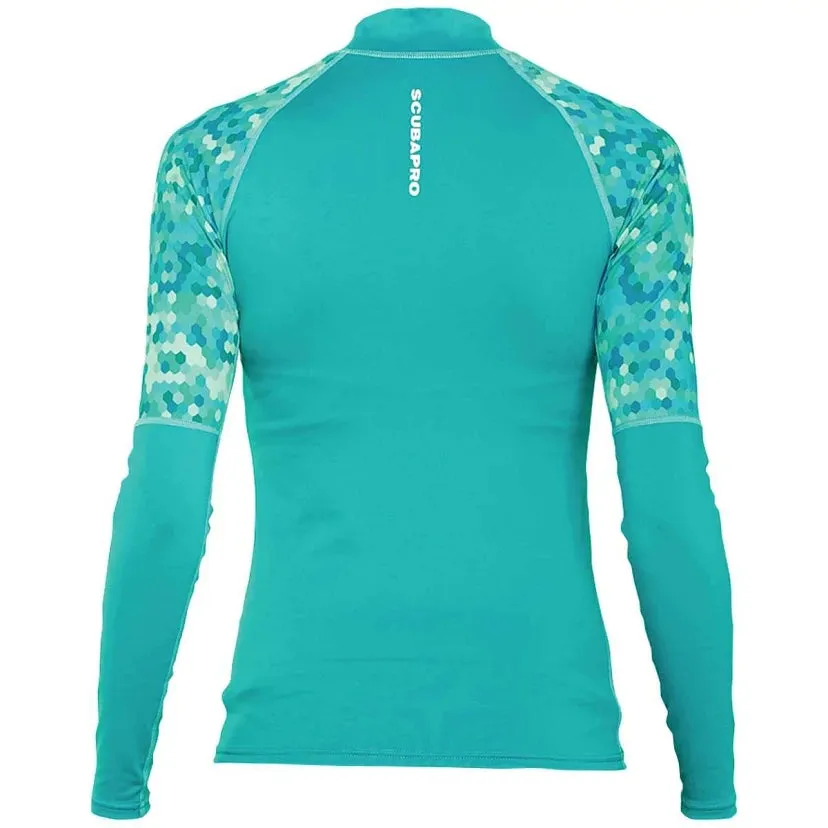 ScubaPro Caribbean Rash Guard Womens, Long Sleeve (UPF50)- Teal