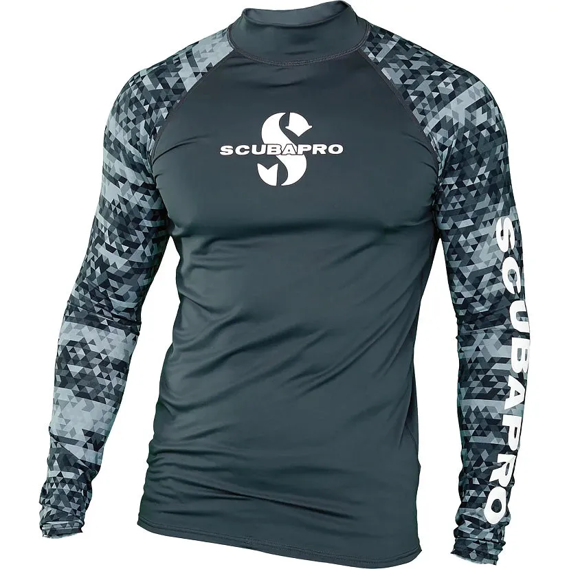 ScubaPro Graphite Rash Guard Mens, Long Sleeve (UPF50)