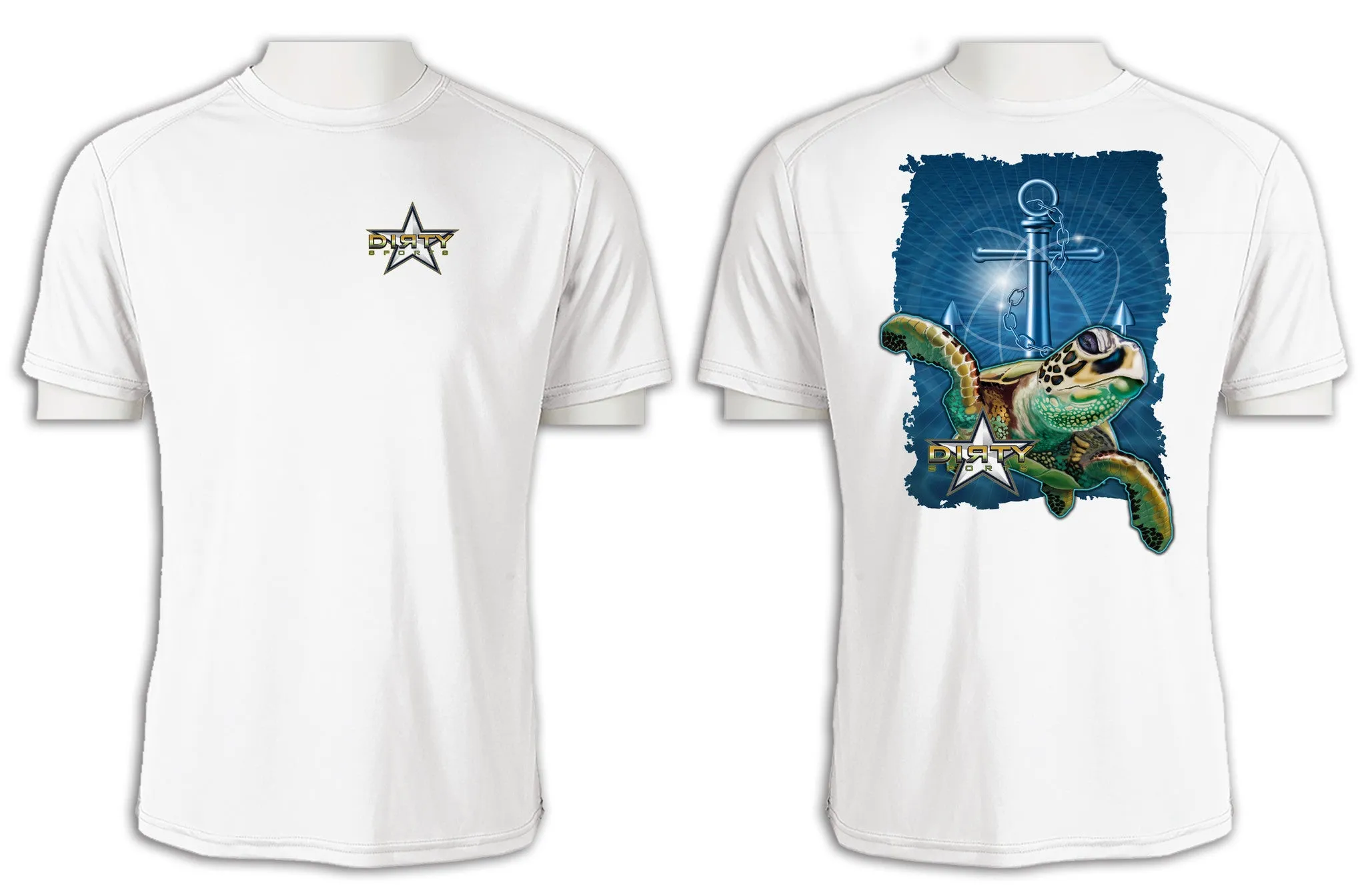 Sea Turtle, Anchor Series - Short Sleeve Polyester Shirt