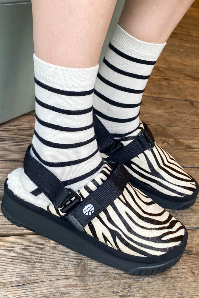 Shaka Zebra Platform Snug Clogs