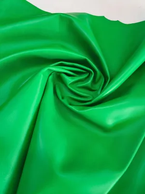 Sheep genuine leather, lambskin nappa leather hide for crafts col. Green, thick. 0,9mm (2 1/2oz)