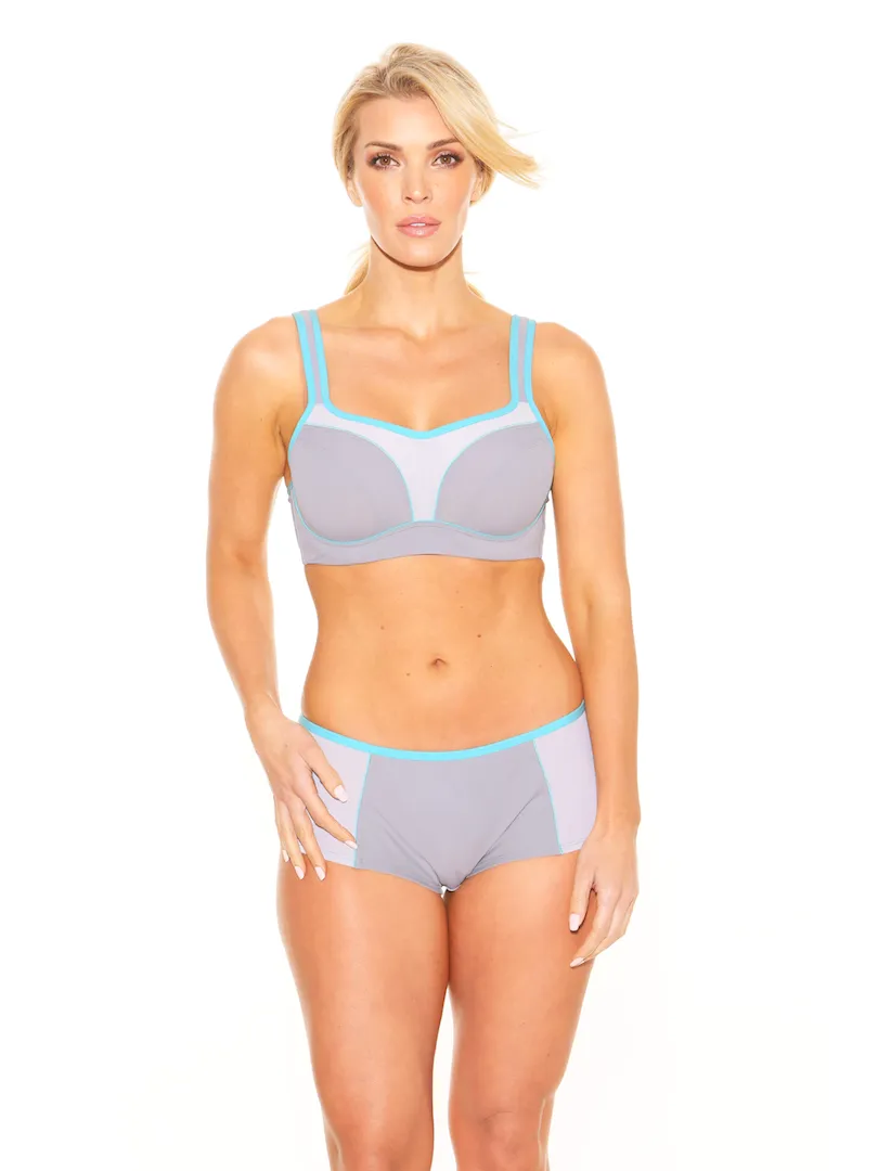 Silver & Teal Pauline Sports Bra