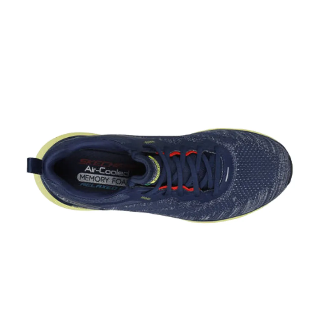 SKECHERS 232837/NVLM EDGERIDE ENZOH MN'S (Medium) Navy/Lime Knitted Walking Shoes