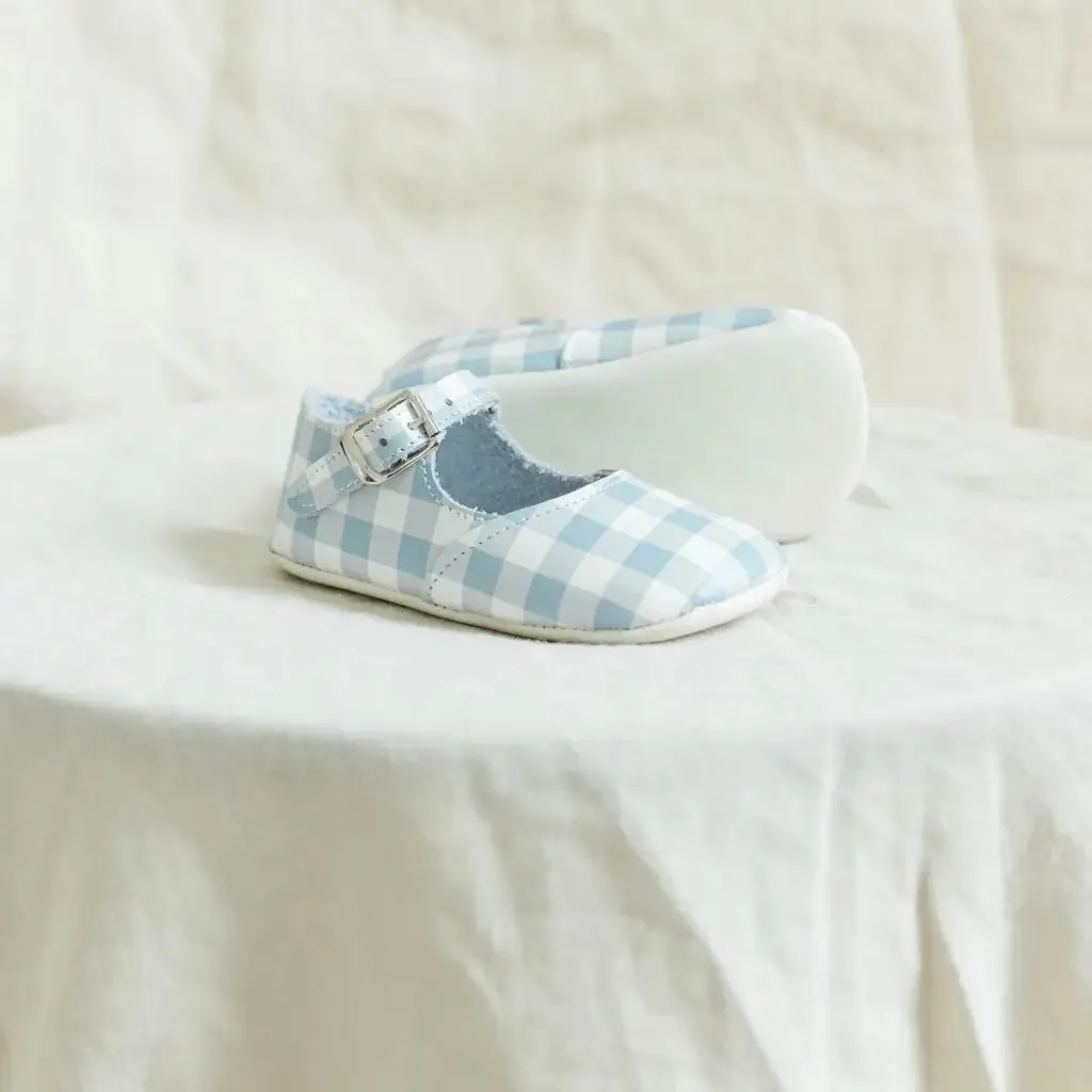 Soft Soled Mary Jane - Blue Gingham