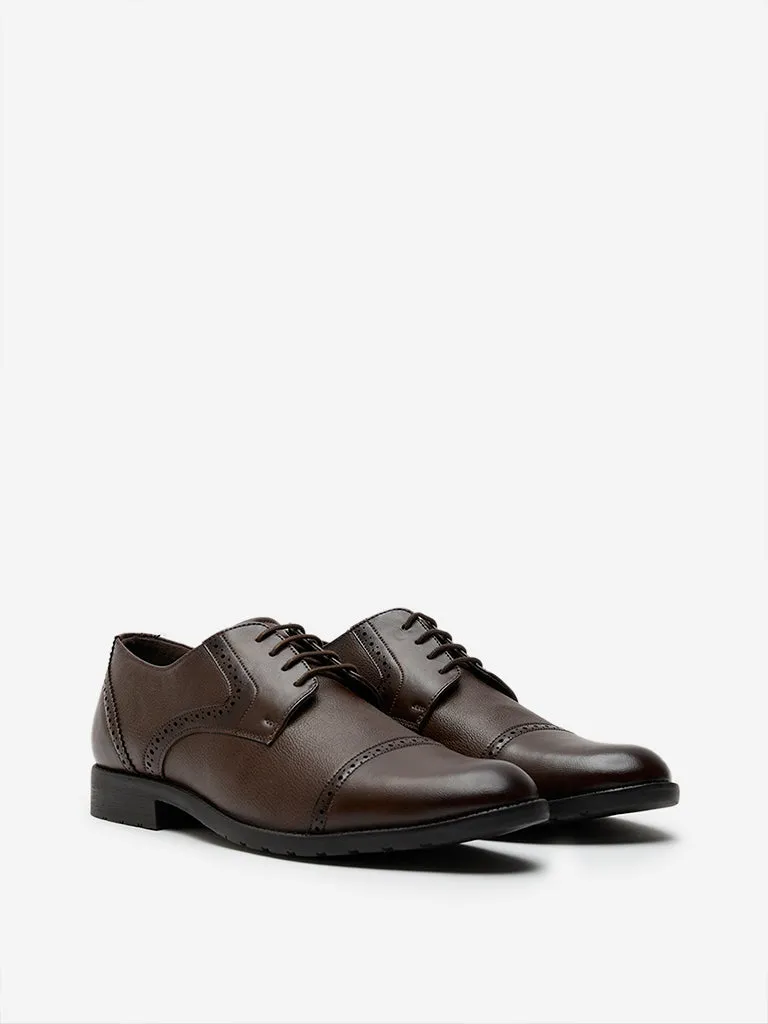 SOLEPLAY Dark Brown Perforated Brogue Shoes