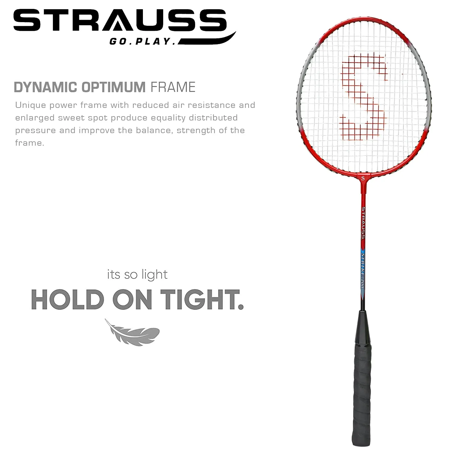 Strauss Badminton Racket Pair, Strike-200, (Aluminium Material)