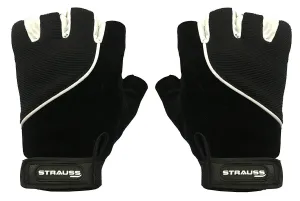 Strauss Comfort Velvet StretchBack Cut Finger Gloves (Small_Black)