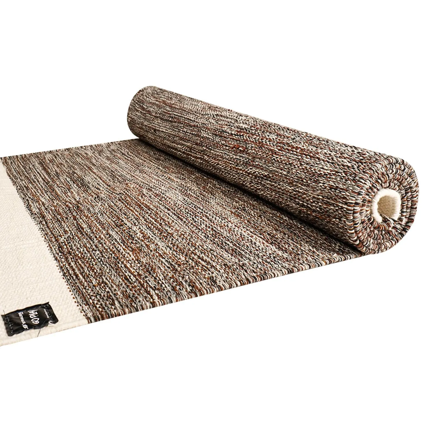 STRAUSS: Cotton Yoga Mat with Carry Bag For Women and Men | Exercise mat for home workout, Anti Slip Fitness mat | Washable, Breathable, Sweat Absorbent & Eco-friendly material - 2X6ft, Brown