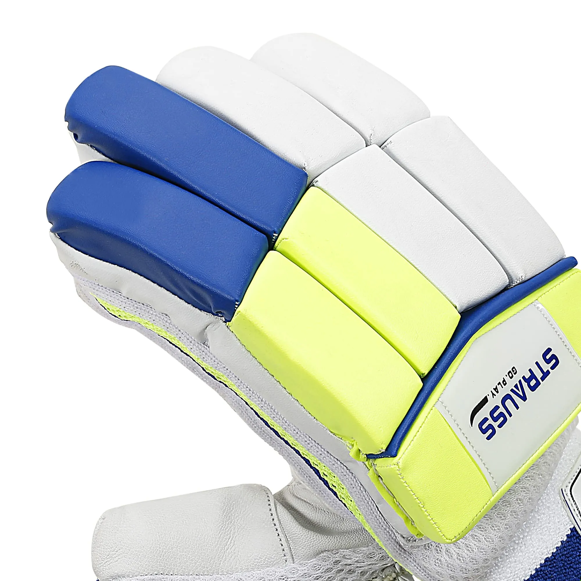 STRAUSS Cricket Batting Gloves | Edition: Super | Size: Mens | for Left-Hand Batsman | Premium Protection | Egronomic Design | Leather Ball Cricket Batting Gloves