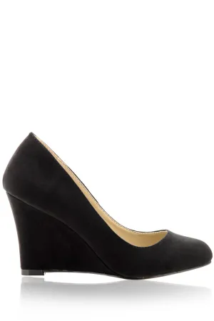 TILDA Black Suede Wedges