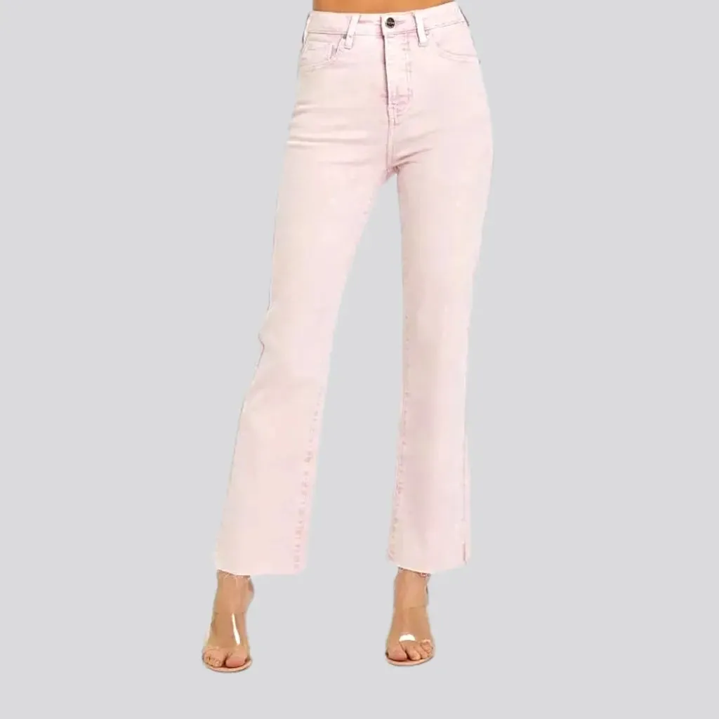 Trendy high rise women's jeans