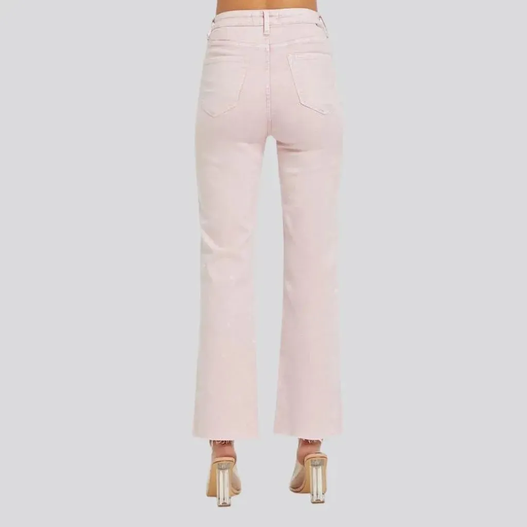 Trendy high rise women's jeans