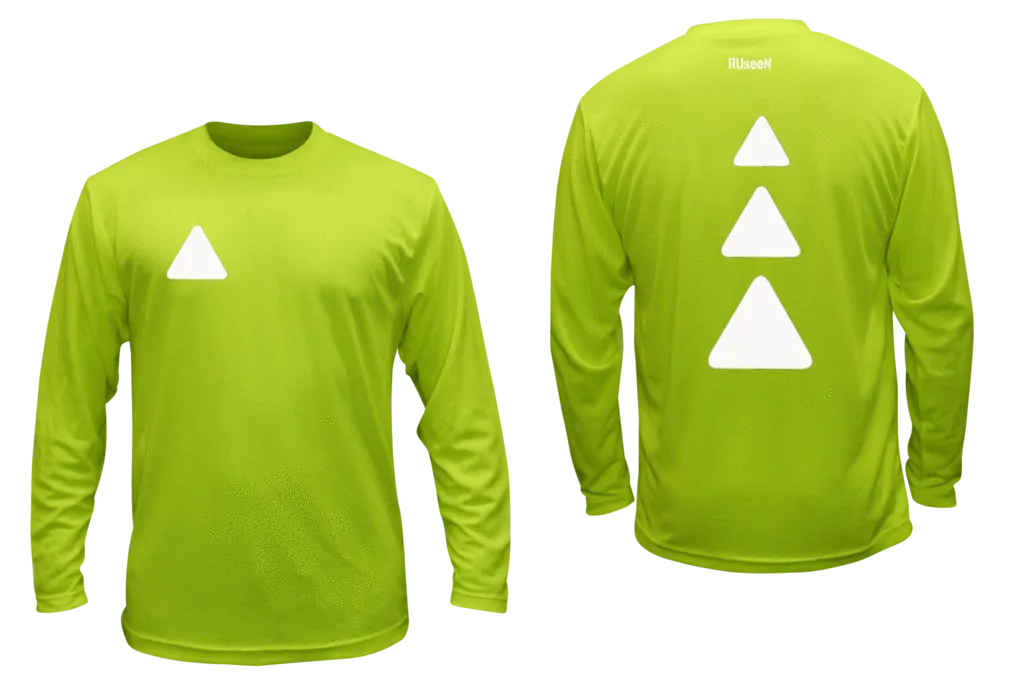 Unisex Reflective Long Sleeve Shirt - Triangles