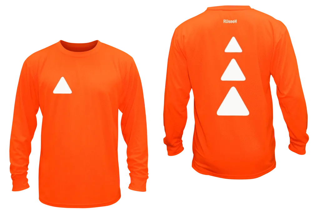 Unisex Reflective Long Sleeve Shirt - Triangles