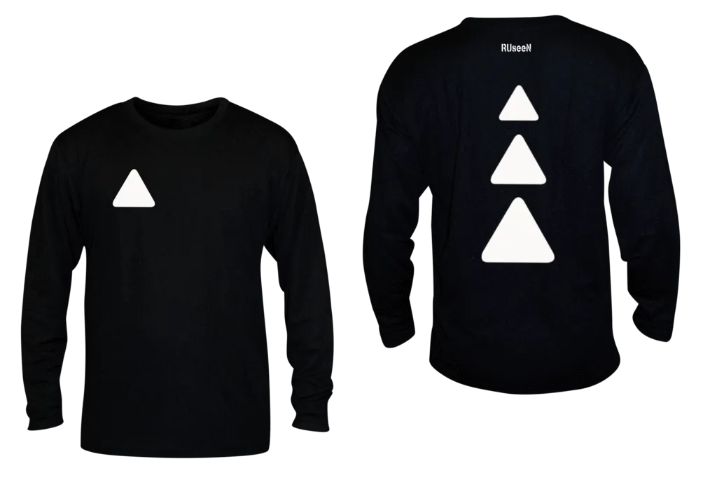 Unisex Reflective Long Sleeve Shirt - Triangles