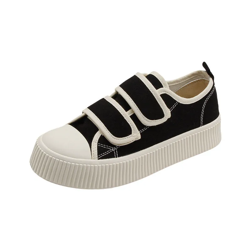 Velcro Biscuit Shape Korean Style Lazy Canvas Shoes